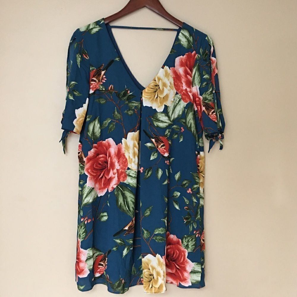TIMING floral cold shoulder boho dress  Size small